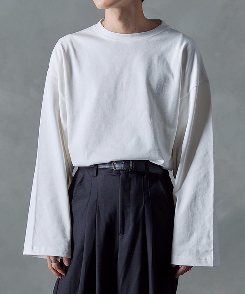 NILWAY（ニルウェイ）の「フレアスリーブルーズベーシックロンT（Tシャツ/カットソー・メンズ・ホワイト/ブルー/チャコール・MEDIUM/LARGE）」の2枚目の写真