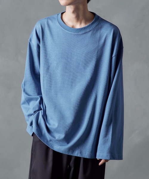 NILWAY（ニルウェイ）の「フレアスリーブルーズベーシックロンT（Tシャツ/カットソー・メンズ・ホワイト/ブルー/チャコール・MEDIUM/LARGE）」の3枚目の写真