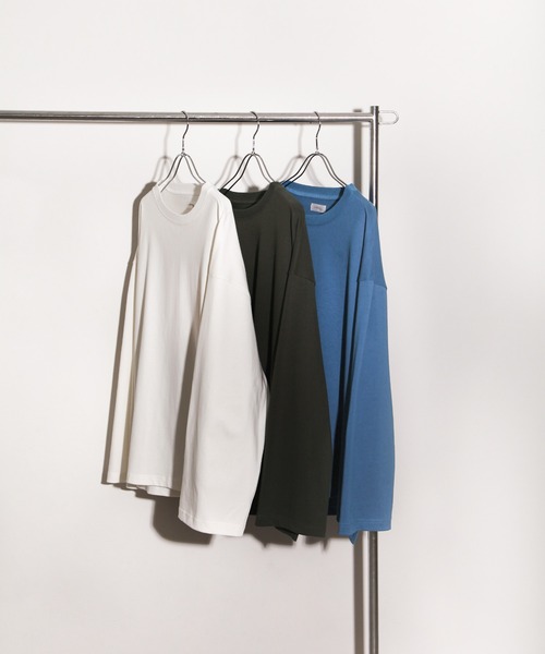 NILWAY（ニルウェイ）の「フレアスリーブルーズベーシックロンT（Tシャツ/カットソー・メンズ・ホワイト/ブルー/チャコール・MEDIUM/LARGE）」の4枚目の写真