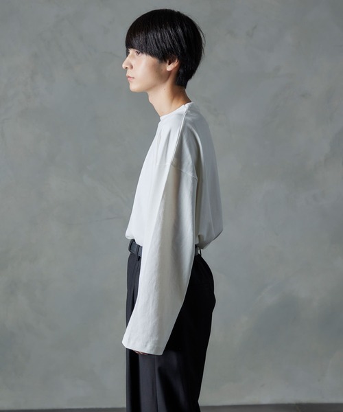 NILWAY（ニルウェイ）の「フレアスリーブルーズベーシックロンT（Tシャツ/カットソー・メンズ・ホワイト/ブルー/チャコール・MEDIUM/LARGE）」の18枚目の写真