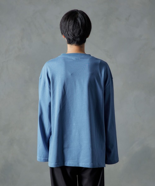 NILWAY（ニルウェイ）の「フレアスリーブルーズベーシックロンT（Tシャツ/カットソー・メンズ・ホワイト/ブルー/チャコール・MEDIUM/LARGE）」の12枚目の写真