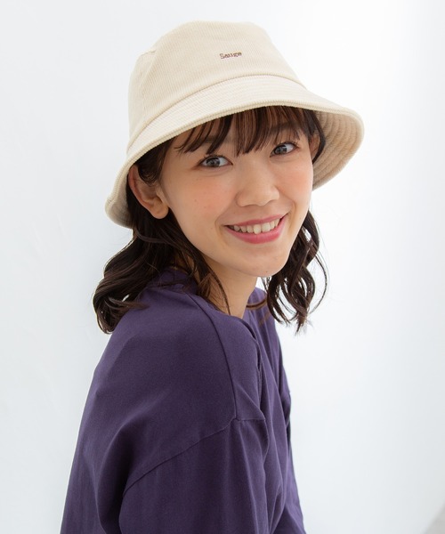 Honeys（ハニーズ）の「コーデュロイバケット（ハット・レディース・ブラック/ベージュ/ブルー/アイボリー/ダークグレー・FREE）」の7枚目の写真