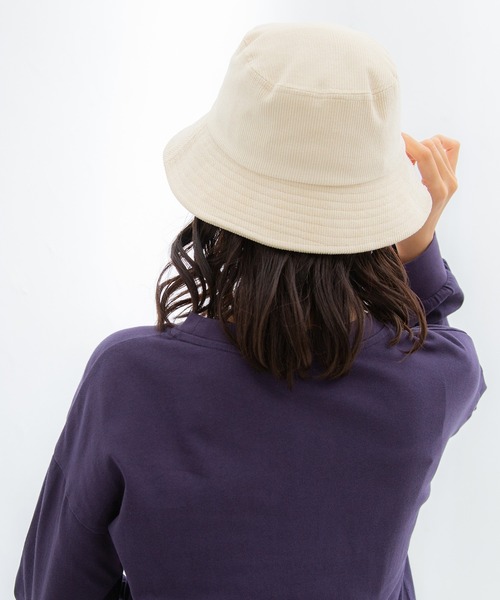 Honeys（ハニーズ）の「コーデュロイバケット（ハット・レディース・ブラック/ベージュ/ブルー/アイボリー/ダークグレー・FREE）」の9枚目の写真