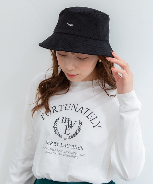 Honeys（ハニーズ）の「コーデュロイバケット（ハット・レディース・ブラック/ベージュ/ブルー/アイボリー/ダークグレー・FREE）」の11枚目の写真