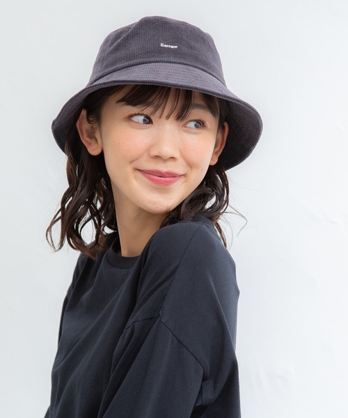 Honeys（ハニーズ）の「コーデュロイバケット（ハット・レディース・ブラック/ベージュ/ブルー/アイボリー/ダークグレー・FREE）」の17枚目の写真