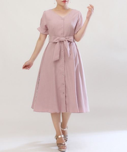 ASTORIA ODIER（アストリアオディール）の「サイドレースワンピース（ワンピース・レディース・ベージュ/ブルー/ラベンダー/ネイビー/ピンク・MEDIUM/SMALL）」の5枚目の写真