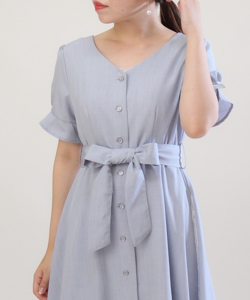 ASTORIA ODIER（アストリアオディール）の「サイドレースワンピース（ワンピース・レディース・ベージュ/ブルー/ラベンダー/ネイビー/ピンク・MEDIUM/SMALL）」の7枚目の写真