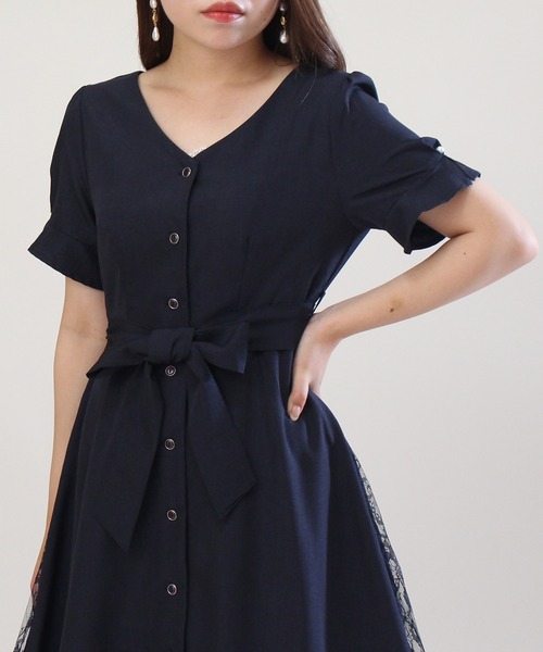 ASTORIA ODIER（アストリアオディール）の「サイドレースワンピース（ワンピース・レディース・ベージュ/ブルー/ラベンダー/ネイビー/ピンク・MEDIUM/SMALL）」の12枚目の写真