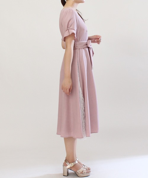 ASTORIA ODIER（アストリアオディール）の「サイドレースワンピース（ワンピース・レディース・ベージュ/ブルー/ラベンダー/ネイビー/ピンク・MEDIUM/SMALL）」の15枚目の写真