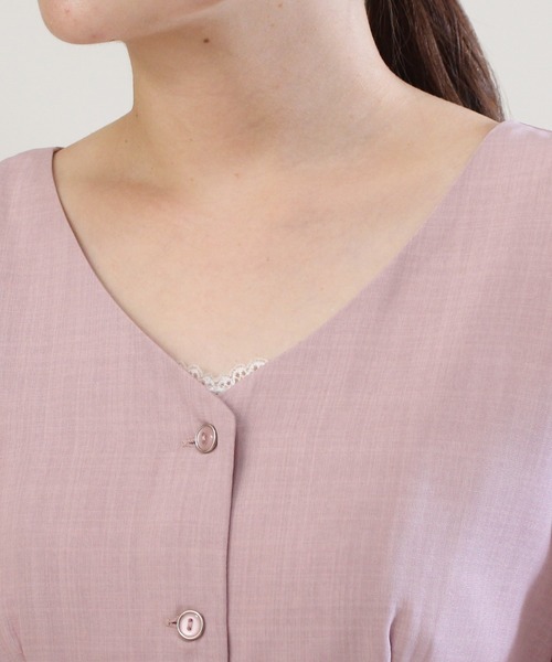 ASTORIA ODIER（アストリアオディール）の「サイドレースワンピース（ワンピース・レディース・ベージュ/ブルー/ラベンダー/ネイビー/ピンク・MEDIUM/SMALL）」の17枚目の写真