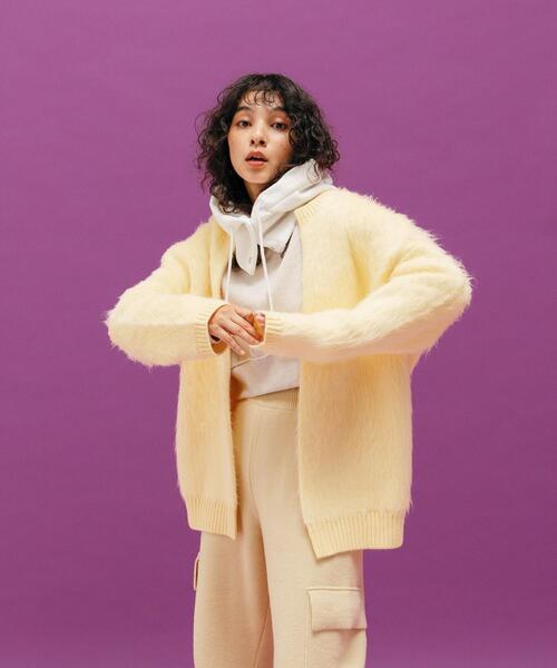 CITEN（シテン）の「＜CITEN＞シャギー ボリュームニットカーディガン（カーディガン/ボレロ・レディース・グレー/ダークブラウン/クリーム/コバルトブルー・FREE）」の11枚目の写真