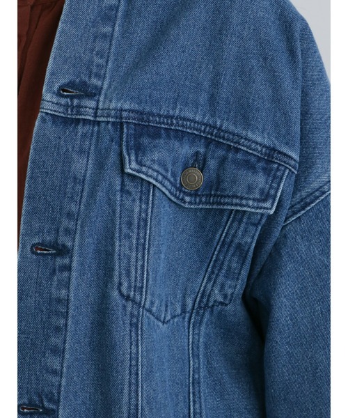 Samansa Mos2（サマンサ モスモス）の「【ETHICAL CRAFTS】オーガニックコットン混Gジャン（デニムジャケット・レディース・ネイビー/ブルー・ﾌﾘ-）」の20枚目の写真