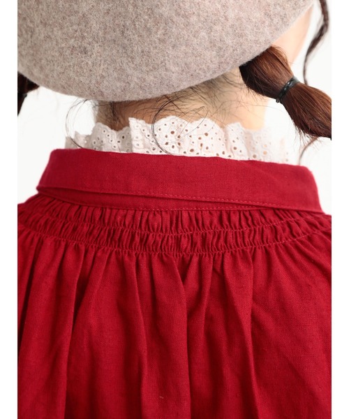 Samansa Mos2（サマンサ モスモス）の「シャーリングシャツワンピース（ワンピース・レディース・グレー/レッド/チャコール/ブルー・ﾌﾘ-）」の12枚目の写真