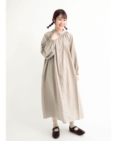 Samansa Mos2（サマンサ モスモス）の「シャーリングシャツワンピース（ワンピース・レディース・グレー/レッド/チャコール/ブルー・ﾌﾘ-）」の20枚目の写真