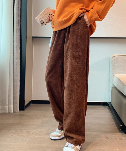 meJane(ミージェーン)の「ハイウエストカラーコーデュロイストレートパンツ(その他パンツ・レディース・ブラック/ブラウン/スモークピンク・L/M)」の13枚目の写真