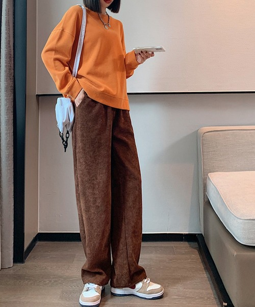 meJane(ミージェーン)の「ハイウエストカラーコーデュロイストレートパンツ(その他パンツ・レディース・ブラック/ブラウン/スモークピンク・L/M)」の15枚目の写真