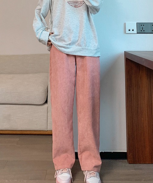 meJane(ミージェーン)の「ハイウエストカラーコーデュロイストレートパンツ(その他パンツ・レディース・ブラック/ブラウン/スモークピンク・L/M)」の12枚目の写真