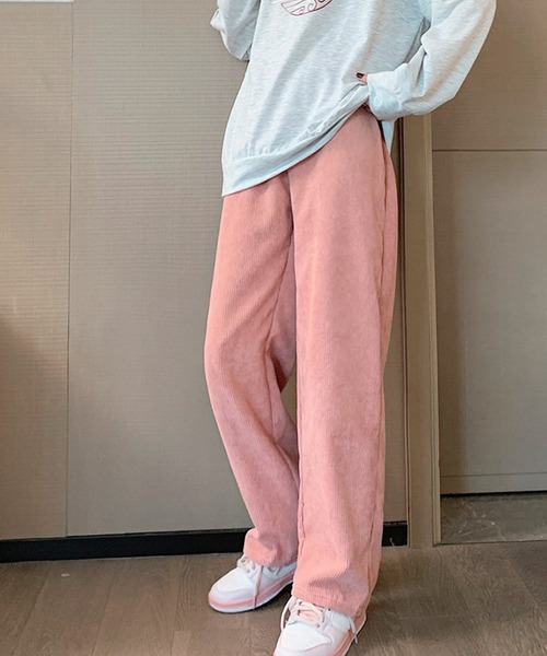 meJane(ミージェーン)の「ハイウエストカラーコーデュロイストレートパンツ(その他パンツ・レディース・ブラック/ブラウン/スモークピンク・L/M)」の5枚目の写真