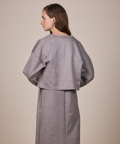 ReNorm（リノーム）の「ショートカーデ＆ジャンスカSETワンピース（ジャンパースカート・レディース・ブラック/グレー/ベージュ・M/S）」の7枚目の写真