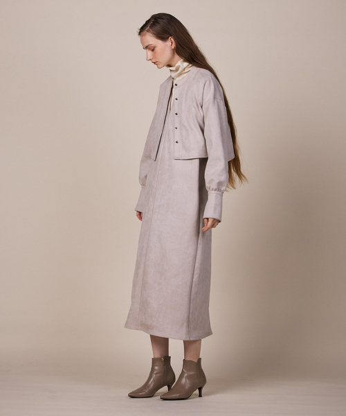 ReNorm（リノーム）の「ショートカーデ＆ジャンスカSETワンピース（ジャンパースカート・レディース・ブラック/グレー/ベージュ・M/S）」の15枚目の写真