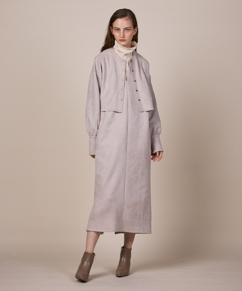 ReNorm（リノーム）の「ショートカーデ＆ジャンスカSETワンピース（ジャンパースカート・レディース・ブラック/グレー/ベージュ・M/S）」の22枚目の写真