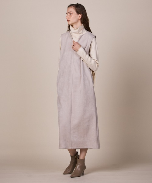 ReNorm（リノーム）の「ショートカーデ＆ジャンスカSETワンピース（ジャンパースカート・レディース・ブラック/グレー/ベージュ・M/S）」の18枚目の写真