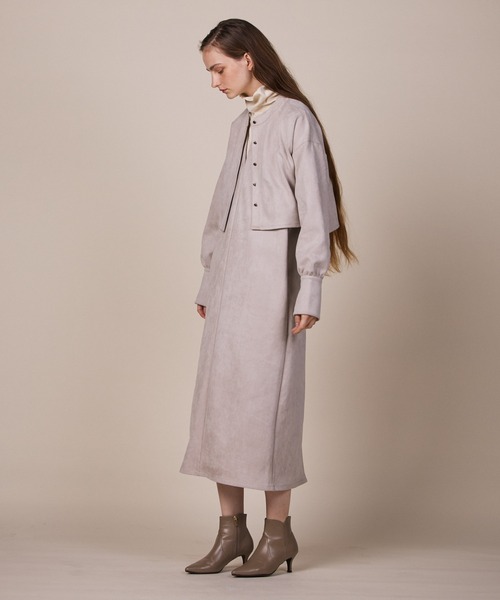 ReNorm（リノーム）の「ショートカーデ＆ジャンスカSETワンピース（ジャンパースカート・レディース・ブラック/グレー/ベージュ・M/S）」の11枚目の写真