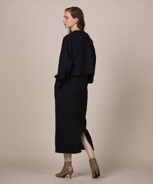 ReNorm（リノーム）の「ショートカーデ＆ジャンスカSETワンピース（ジャンパースカート・レディース・ブラック/グレー/ベージュ・M/S）」の19枚目の写真