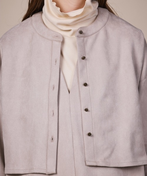 ReNorm（リノーム）の「ショートカーデ＆ジャンスカSETワンピース（ジャンパースカート・レディース・ブラック/グレー/ベージュ・M/S）」の4枚目の写真