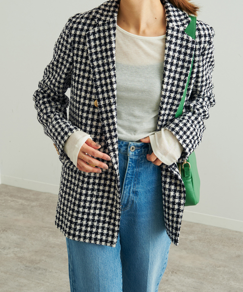 22AW✨スローブイエナ　SLOBE IENA 　金ボタン　ツィーディジャケット 2025年最新】slobe iena 金ボタンツィーディジャケットの人気