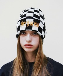 LIBERE（リベーレ）の「LIBERE リベーレ / CHECKERBOARD BEANIE チェッカーボードニット帽 ビーニー / 225407（ニットキャップ/ビーニー）」