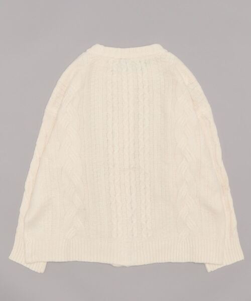 MIMIMEMETE(ミミメメット)の「ケーブル編み ニットカーディガン(カーディガン/ボレロ・レディース・レッド/ライトブルー/パープル/オフホワイト・フリー)」の5枚目の写真