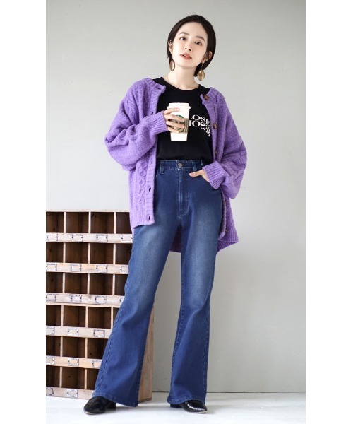 MIMIMEMETE(ミミメメット)の「ケーブル編み ニットカーディガン(カーディガン/ボレロ・レディース・レッド/ライトブルー/パープル/オフホワイト・フリー)」の19枚目の写真