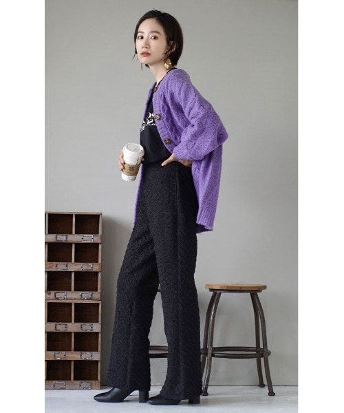 MIMIMEMETE(ミミメメット)の「ケーブル編み ニットカーディガン(カーディガン/ボレロ・レディース・レッド/ライトブルー/パープル/オフホワイト・フリー)」の18枚目の写真