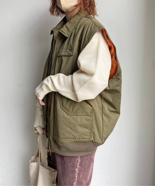 CPCM（シーピーシーエム）の「袖脱着CWUジャケット（MA-1・メンズ・ブラック/カーキ/アイボリー・MEDIUM/LARGE）」の21枚目の写真