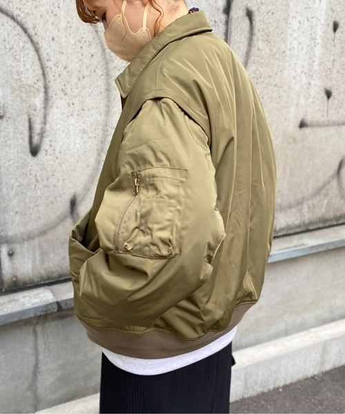 CPCM（シーピーシーエム）の「袖脱着CWUジャケット（MA-1・メンズ・ブラック/カーキ/アイボリー・MEDIUM/LARGE）」の9枚目の写真