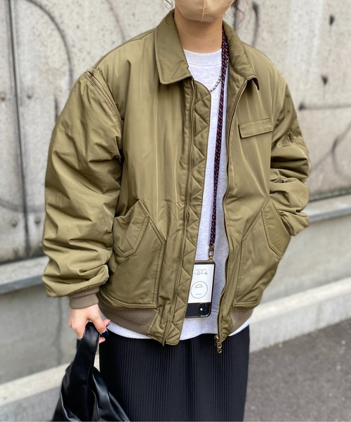 CPCM（シーピーシーエム）の「袖脱着CWUジャケット（MA-1・メンズ・ブラック/カーキ/アイボリー・MEDIUM/LARGE）」の10枚目の写真