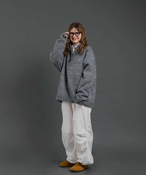 MUHET（ミュエータ）の「ハーフジップニット（ニット/セーター・レディース・ダークブルー/ブラウン/グレー・X-LARGE/MEDIUM）」の8枚目の写真