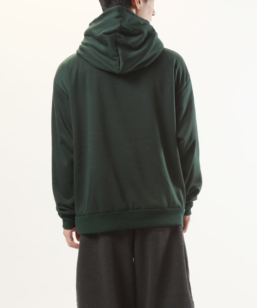TopIsm(トップイズム)の「GEORGIA刺繍ロゴ 裏地シャギーボア プルパーカー(パーカー・メンズ・ブラック/オフホワイト/杢グレー/ダークグリーン・M/L/LL)」の11枚目の写真