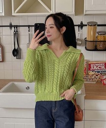 SONYUNARA カラーケーブルニット