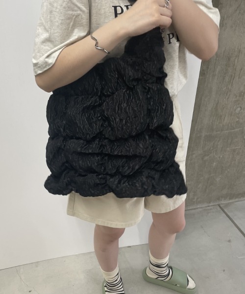 Casselini（キャセリーニ）の「Casselini(キャセリーニ)スクエアギャザートート（トートバッグ・レディース・ブラック/アイボリー/イエロー・FREE）」の14枚目の写真