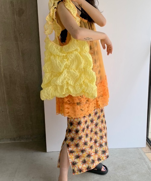 Casselini（キャセリーニ）の「Casselini(キャセリーニ)スクエアギャザートート（トートバッグ・レディース・ブラック/アイボリー/イエロー・FREE）」の19枚目の写真