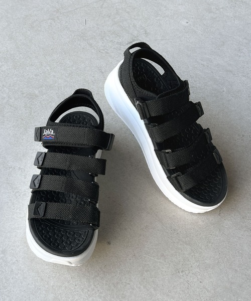 Java（ジャバ）の「《JaVa ジャバコラボ》ラフにお洒落見え。RETROハイソールサンダル（サンダル・レディース・ブラック×ホワイト/ホワイト/ブラック・22.5cm/23.5cm/24.5cm/25.5cm）」の16枚目の写真