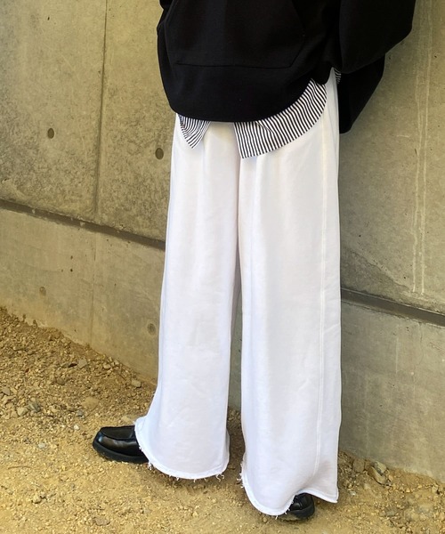 Couleur Meler（クルールメリー）の「Couleur Meler オクユウカ　ワイドスウェットパンツ（その他パンツ・レディース・グレー系その他/ホワイト・FREE）」の5枚目の写真