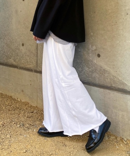 Couleur Meler（クルールメリー）の「Couleur Meler オクユウカ　ワイドスウェットパンツ（その他パンツ・レディース・グレー系その他/ホワイト・FREE）」の6枚目の写真