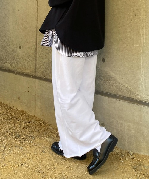 Couleur Meler（クルールメリー）の「Couleur Meler オクユウカ　ワイドスウェットパンツ（その他パンツ・レディース・グレー系その他/ホワイト・FREE）」の7枚目の写真