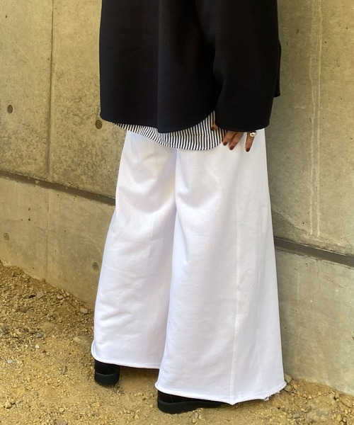 Couleur Meler（クルールメリー）の「Couleur Meler オクユウカ　ワイドスウェットパンツ（その他パンツ・レディース・グレー系その他/ホワイト・FREE）」の8枚目の写真