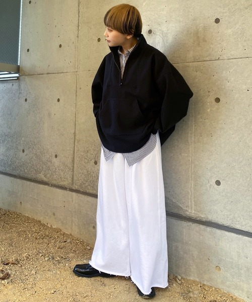 Couleur Meler（クルールメリー）の「Couleur Meler オクユウカ　ワイドスウェットパンツ（その他パンツ・レディース・グレー系その他/ホワイト・FREE）」の9枚目の写真