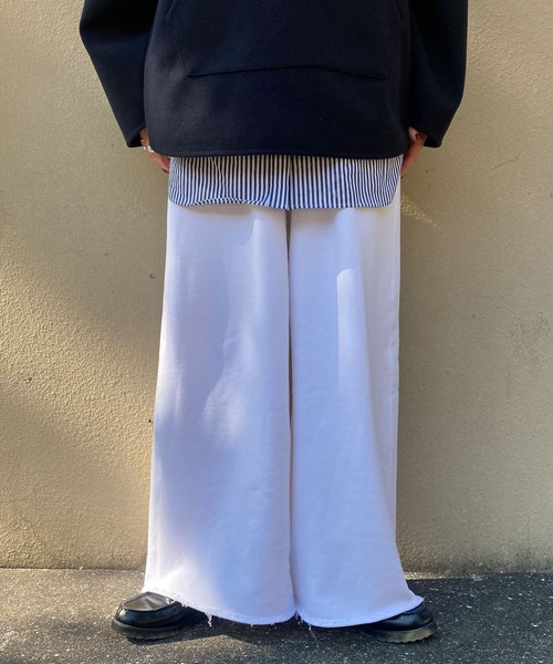 Couleur Meler（クルールメリー）の「Couleur Meler オクユウカ　ワイドスウェットパンツ（その他パンツ・レディース・グレー系その他/ホワイト・FREE）」の11枚目の写真