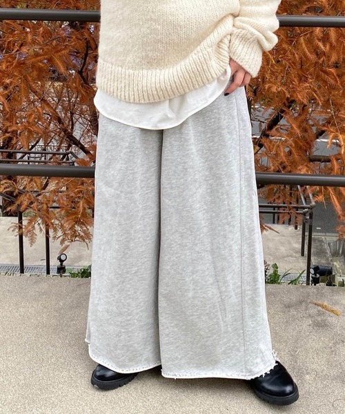 Couleur Meler（クルールメリー）の「Couleur Meler オクユウカ　ワイドスウェットパンツ（その他パンツ・レディース・グレー系その他/ホワイト・FREE）」の14枚目の写真